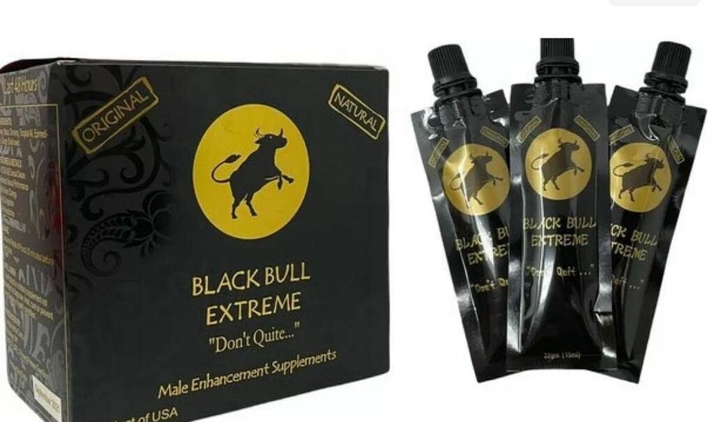 BLACK BULL EXTREME &quot;DONT QUIT&quot; MALE ENHANCEMENT SUPPLEMENTS 12 POUCHES