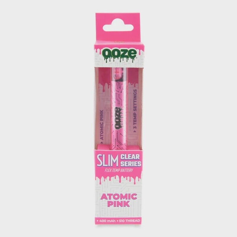 OOZE SLIM CLEAR SERIES FLEX TEMP BATTERY ATOMIC PINK 24/CT