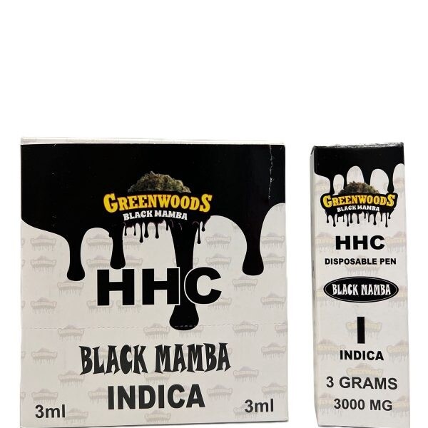 GREENWOODS BLACK MAMBA INDICA HHC 3ML 3000MG 9/CT