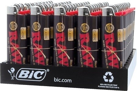 RAW BIC LIGHTER BLACK 50/CT