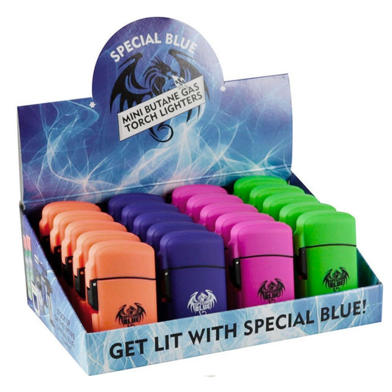SPECIAL BLUE CLASSIC RUBBER  MINI BUTANE GAS TORCH LIGHTER 20/CT