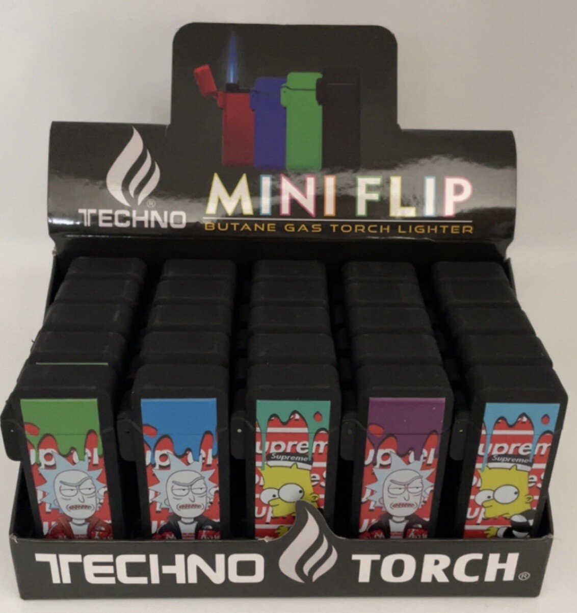 TECHNO MINI FLIP BUTANE GAS TORCH LIGHTER 20/CT