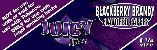 JUICY JAY&#39;S BLACKBERRY BRANDY HEMP ROLLING PAPERS SIZE 1 1/4 24/CT