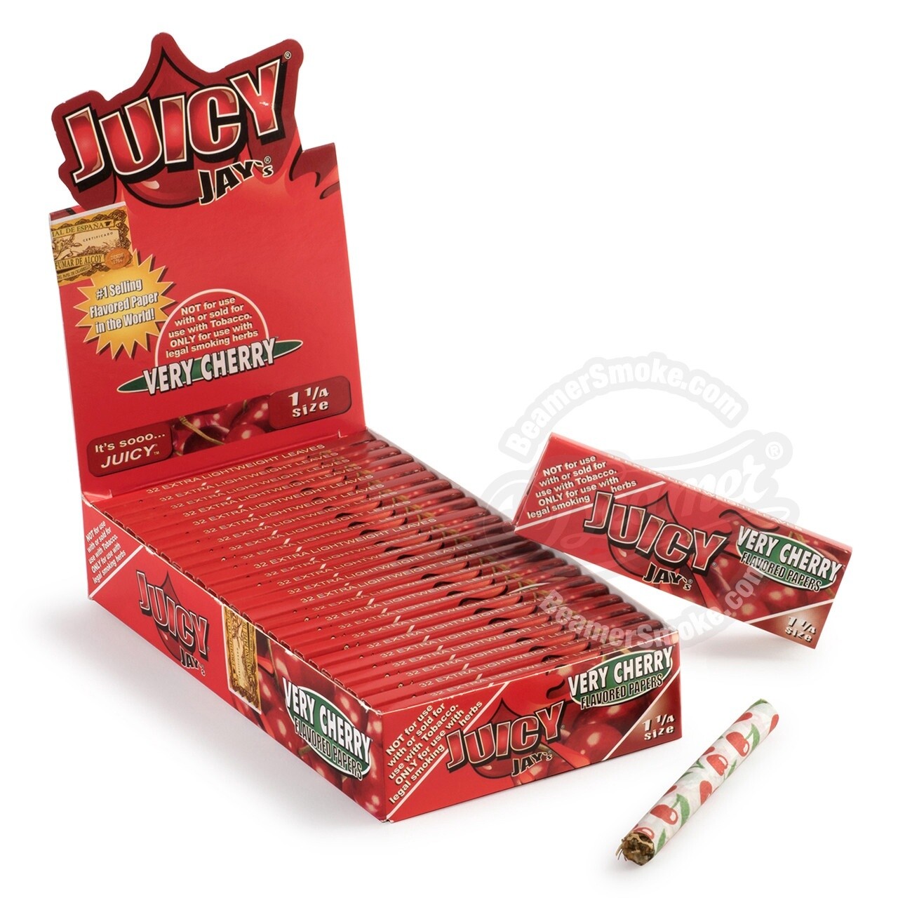 JUICY JAY&#39;S VERY CHERRY HEMP ROLLING PAPERS SIZE 1 1/4 24/CT