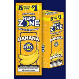 HEMP ZONE BANANA 5 WRAPS FOR $1 15/CT