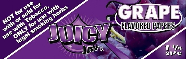 JUICY JAY&#39;S GRAPE HEMP ROLLING PAPERS SIZE 1 1/4 24/CT