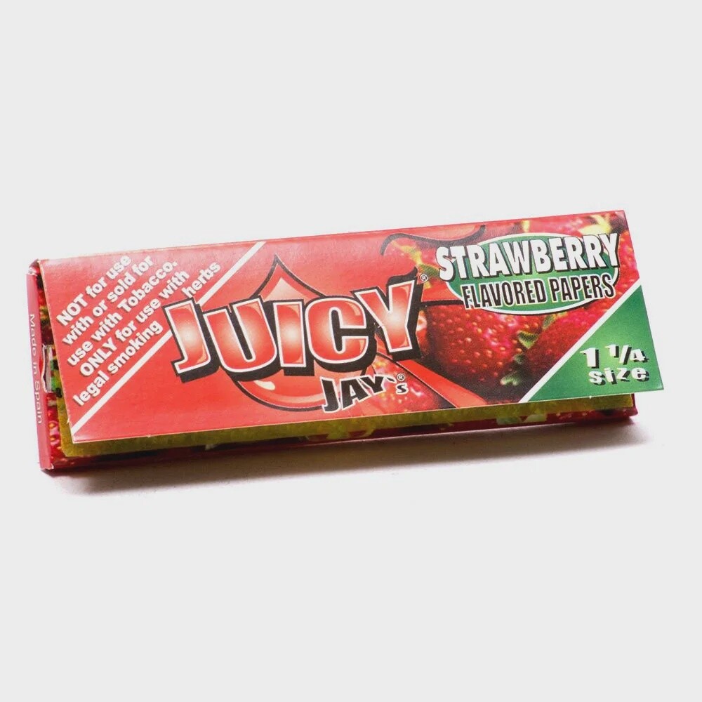 JUICY JAY&#39;S STRAWBERRY HEMP ROLLING PAPERS SIZE 1 1/4 24/CT