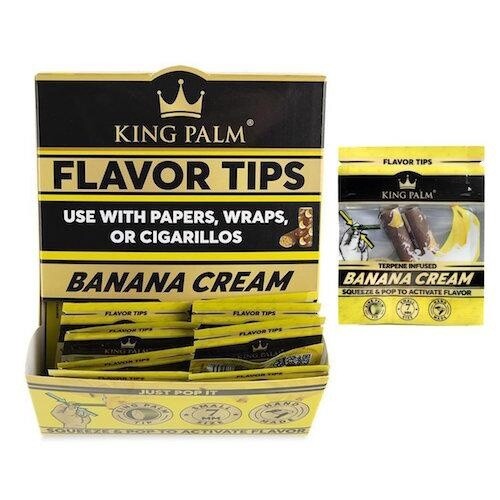 KING PALM FLAVOR TIPS BANANA CREAM 7MM 50UNITS