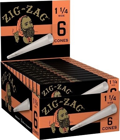 ZIG ZAG PAPER CONES ULTRA THIN 1 1/4 6PK 24/CT
