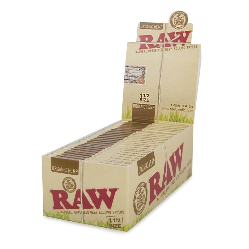 RAW ORGANIC HEMP ROLLING PAPERS SIZE 1 1/2 25/CT