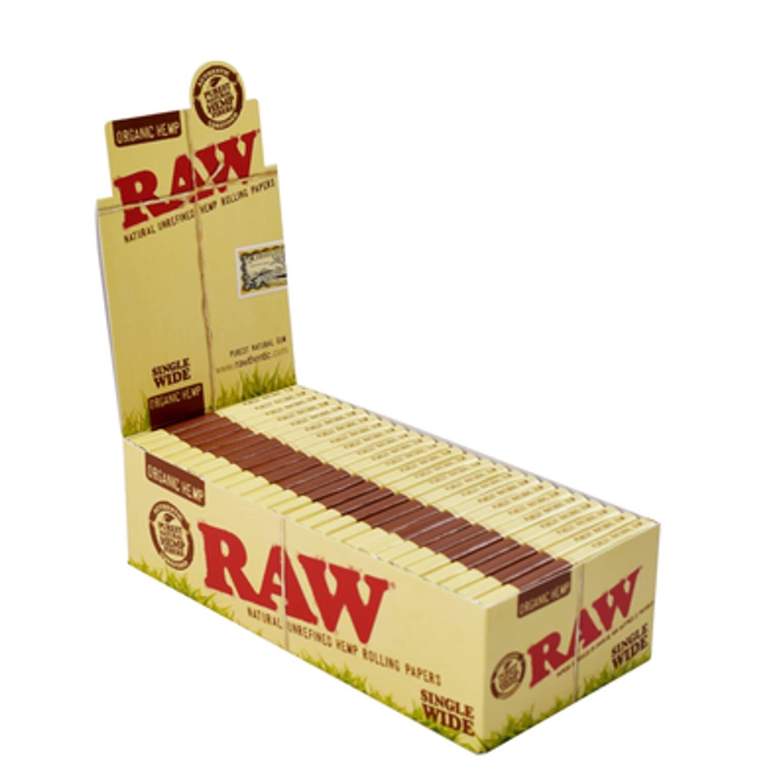 RAW ORGANIC HEMP ROLLING PAPERS SINGLE WIDE 25/CT