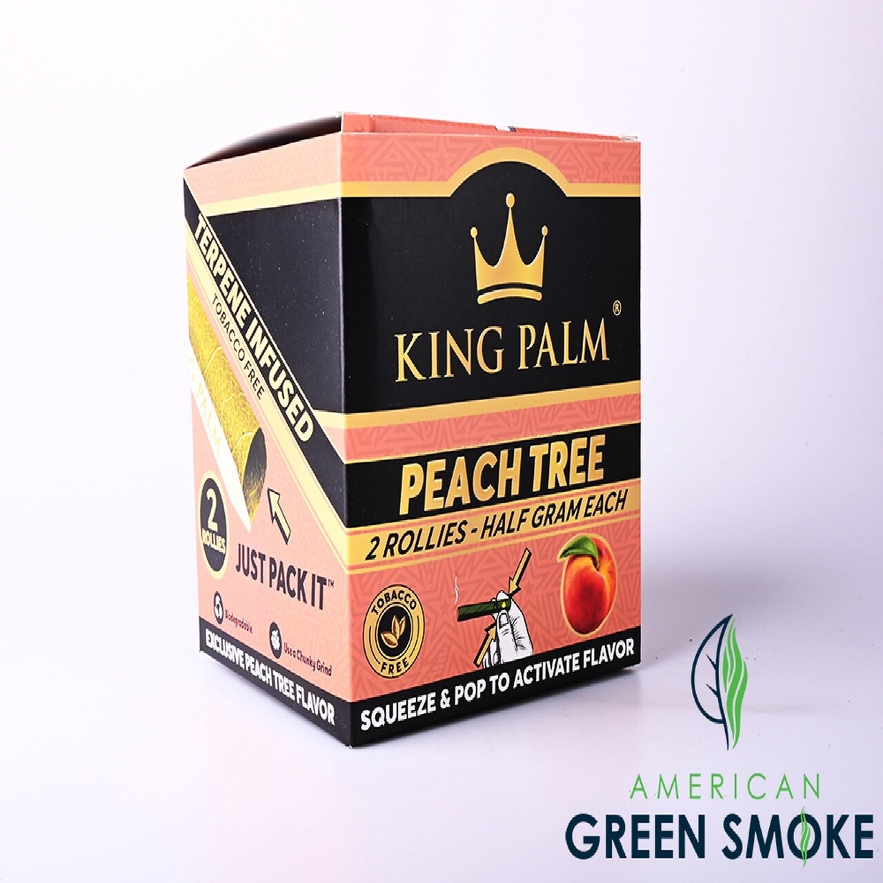 KING PALM ROLLIES PEACH TREE HALF GRAM EACH 20/CT