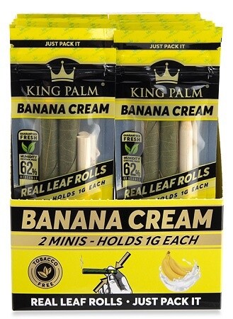 KING PALM MINI ROLLS BANANA CREAM 20/CT