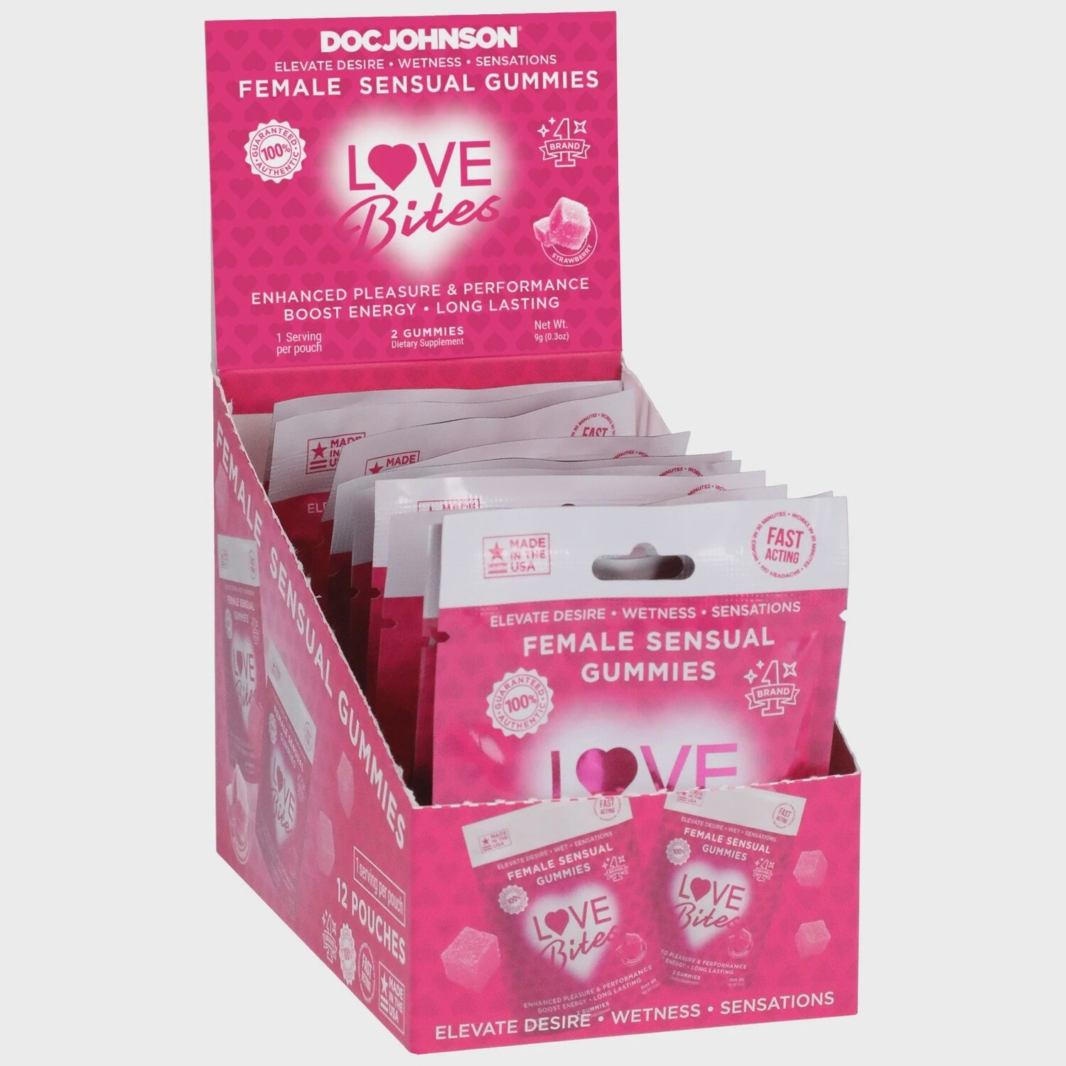 LOVE BITES FEMALE SENSUAL 2 GIMMIES ENHANCED PLEASURE AND PERFORMANCE 12/CT