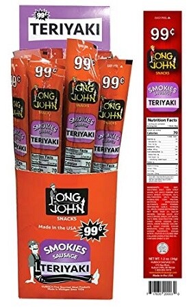 LONG JOHN SNACKS SMOKIES SAUSAGE TERIYAKI 24/CT