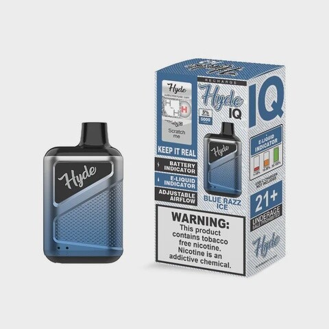 HYDE IQ BLUE RAZZ ICE 5% NIC 5000 PUFFS 10 PACK