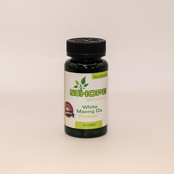 NUHOPE BOTANICALS WHITE MAENG DA KRATOM 75 CAPS ALL NATURALS