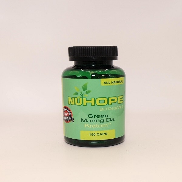 NUHOPE BOTANICALS GREEN MAENG DA KRATOM 150 CAPS ALL NATURALS