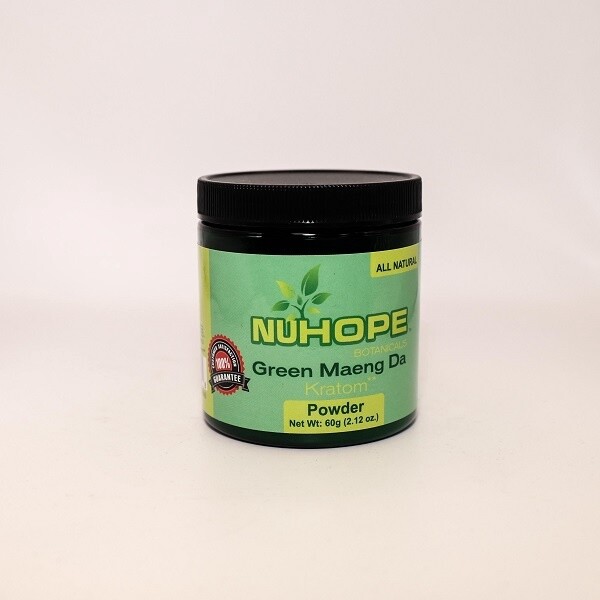 NUHOPE BOTANICALS GREEN MAENG DA KRATOM POWDER 60G ALL NATURALS