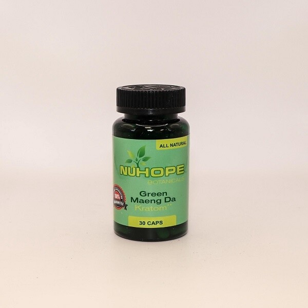 NUHOPE BOTANICALS GREEN MAENG DA KRATOM 30 CAPS ALL NATURALS