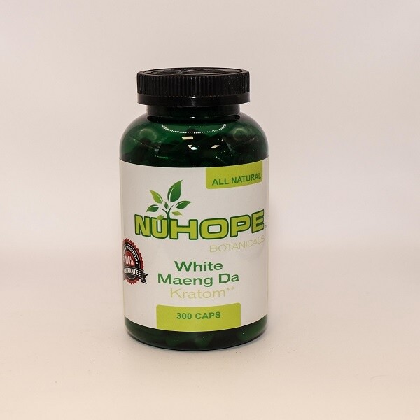 NUHOPE BOTANICALS WHITE MAENG DA KRATOM 300 CAPS ALL NATURALS