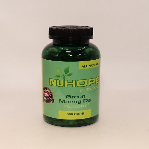 NUHOPE BOTANICALS GREEN MAENG DA KRATOM 300 CAPS ALL NATURALS