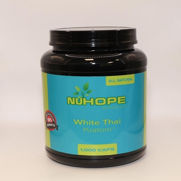 NUHOPE BOTANICALS WHITE THAI KRATOM 1000 CAPS ALL NATURALS