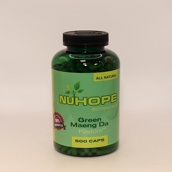 NUHOPE BOTANICALS GREEN MAENG DA KRATOM 500 CAPS ALL NATURALS