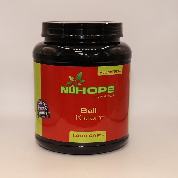 NUHOPE BOTANICALS BALI KRATOM 1000 CAPS ALL NATURALS