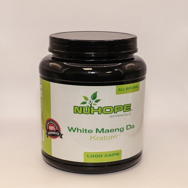 NUHOPE BOTANICALS WHITE MAENG DA KRATOM 1000 CAPS ALL NATURALS