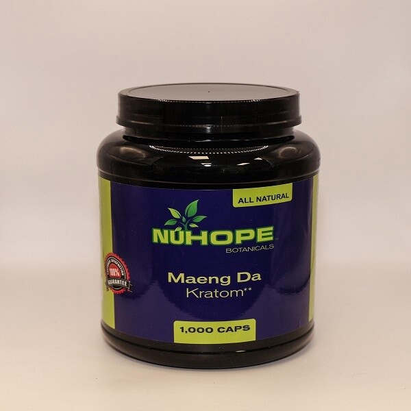 NUHOPE BOTANICALS MAENG DA KRATOM 1000 CAPS ALL NATURALS