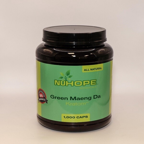 NUHOPE BOTANICALS GREEN MAENG DA KRATOM 1000 CAPS ALL NATURALS