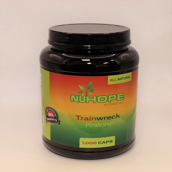 NUHOPE BOTANICALS TRAINWRECK KRATOM 1000 CAPS ALL NATURALS