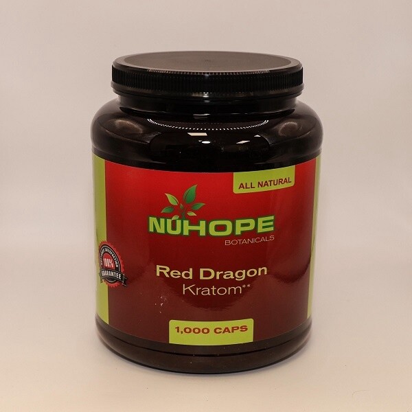 NUHOPE BOTANICALS RED DRAGON KRATOM 1000 CAPS ALL NATURALS