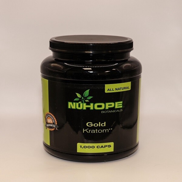NUHOPE BOTANICALS GOLD KRATOM 1000 CAPS ALL NATURALS