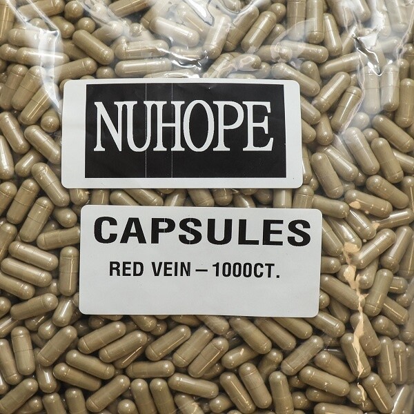 NUHOPE BOTANICALS RED VEIN KRATOM 1000 CAPS ALL NATURALS