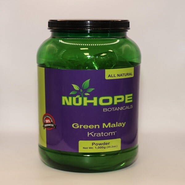 NUHOPE BOTANICALS GREEN MALAY KRATOM POWDER 1000G ALL NATURALS
