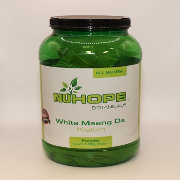 NUHOPE BOTANICALS WHITE MAENG DA KRATOM POWDER 1000G ALL NATURALS