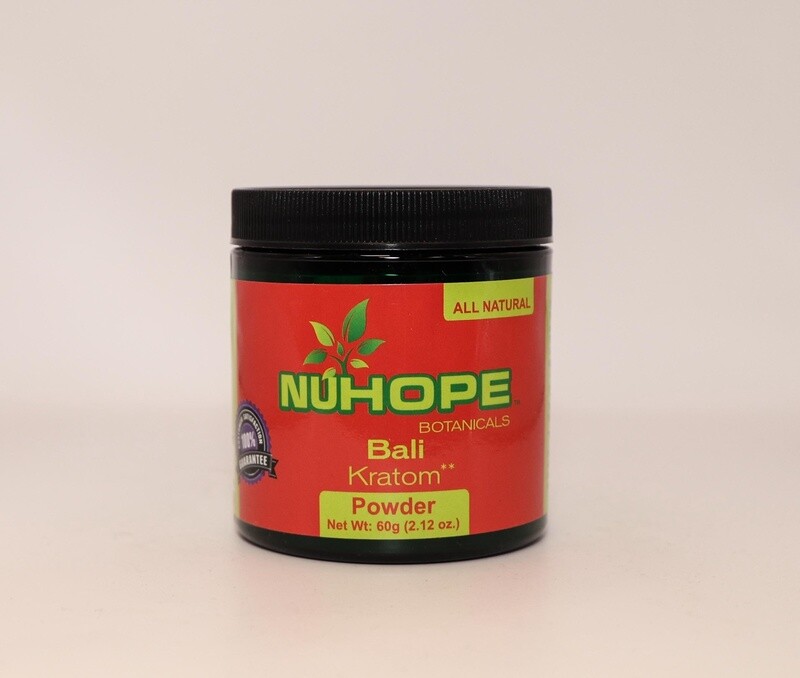 NUHOPE BOTANICALS BALI KRATOM POWDER 60G ALL NATURALS