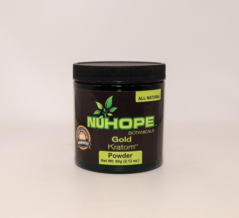 NUHOPE BOTANICALS GOLD KRATOM POWDER 60G ALL NATURALS