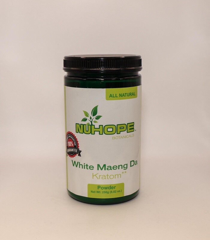 NUHOPE BOTANICALS WHITE MAENG DA KRATOM POWDER 250G ALL NATURALS