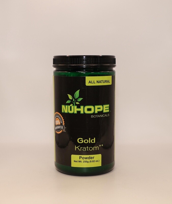 NUHOPE BOTANICALS GOLD KRATOM POWDER 250G ALL NATURALS