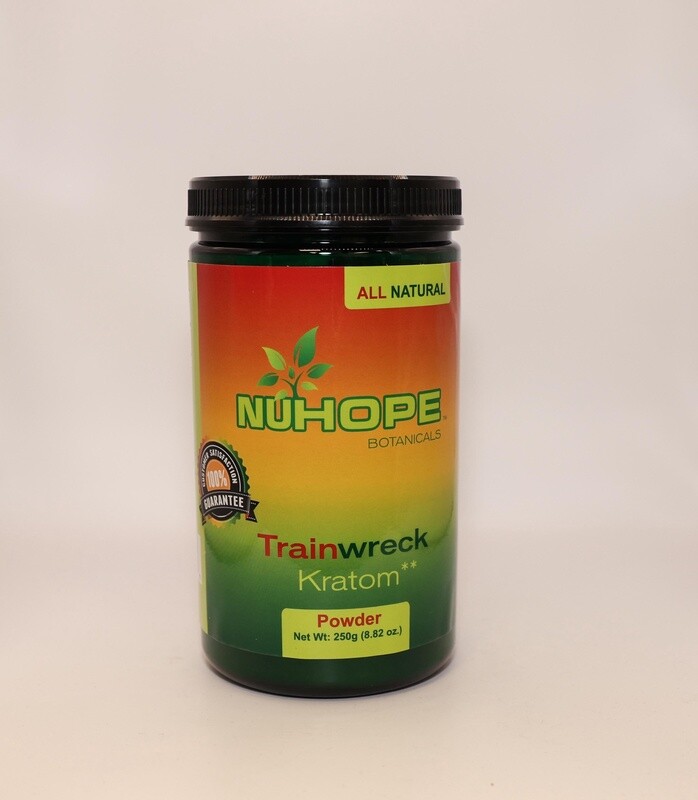 NUHOPE BOTANICALS TRAINWRECK KRATOM POWDER 250G ALL NATURALS
