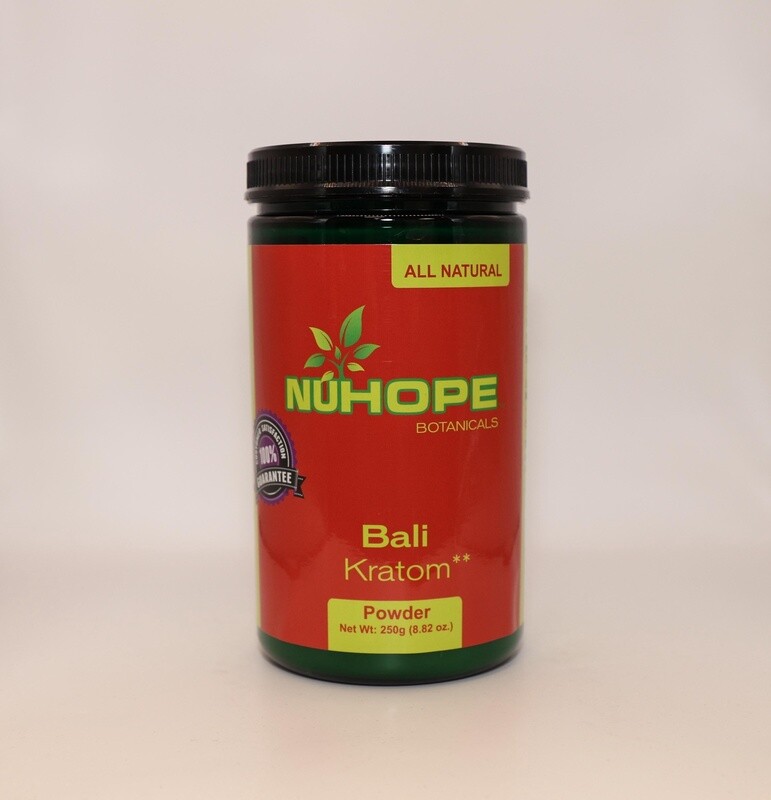 NUHOPE BOTANICALS BALI KRATOM POWDER 250G ALL NATURALS