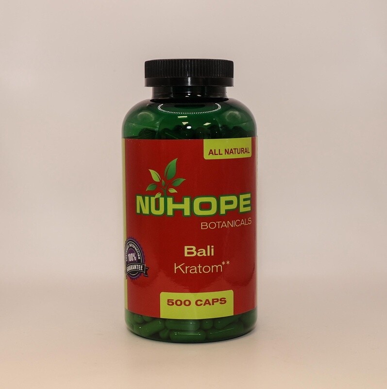 NUHOPE BOTANICALS BALI KRATOM 500 CAPS ALL NATURALS