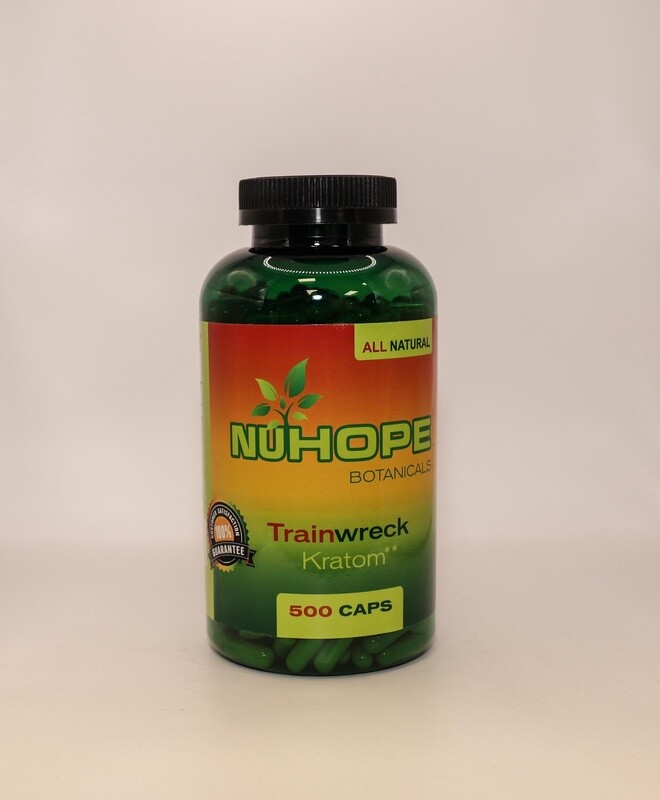 NUHOPE BOTANICALS TRAINWRECK KRATOM 500 CAPS ALL NATURALS