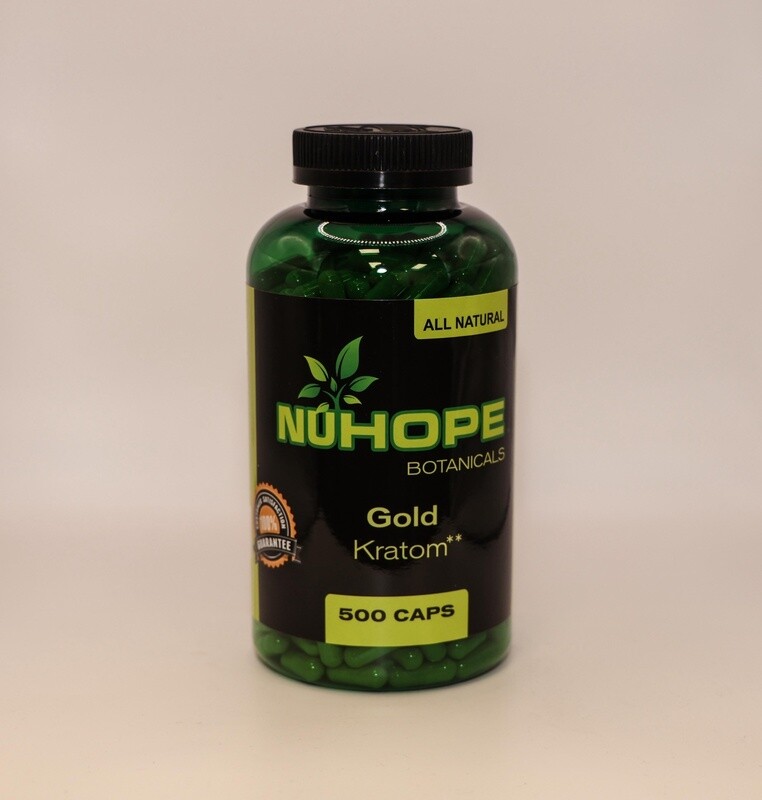 NUHOPE BOTANICALS GOLD KRATOM 500 CAPS ALL NATURALS