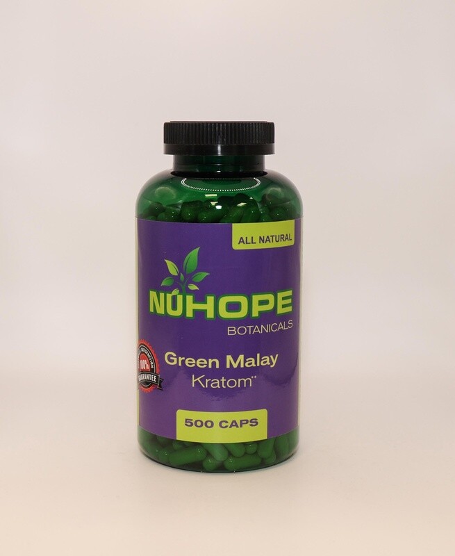 NUHOPE BOTANICALS GREEN MALAY KRATOM 500 CAPS ALL NATURALS