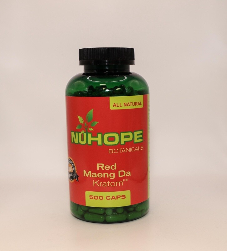 NUHOPE BOTANICALS RED MAENG DA KRATOM 500 CAPS ALL NATURALS