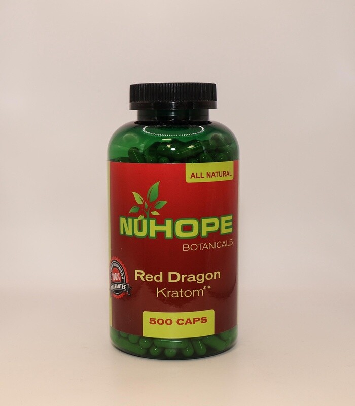 NUHOPE BOTANICALS RED DRAGON KRATOM 500 CAPS ALL NATURALS